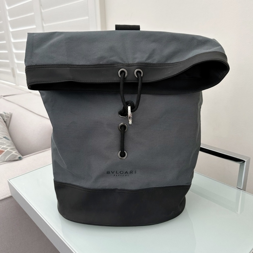BVLGARI Travel bag duffle gray Large backpack